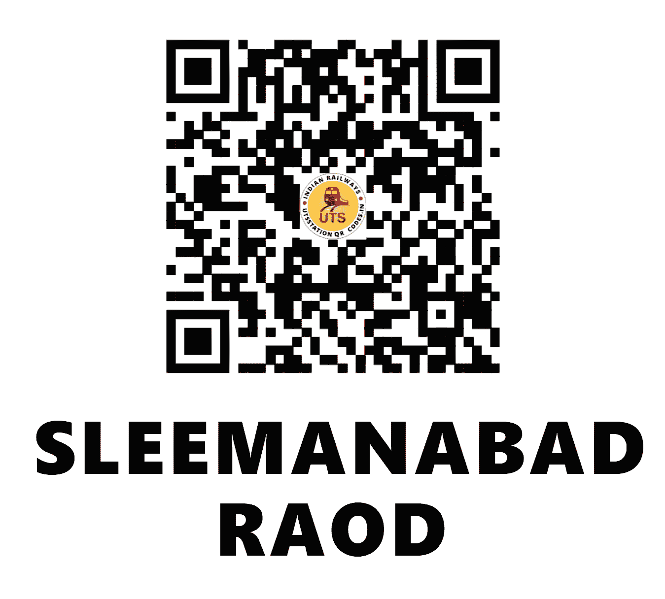 UTS QR Code for SLEEMANABAD RAOD - SBD - WC (MADHYA PRADESH)